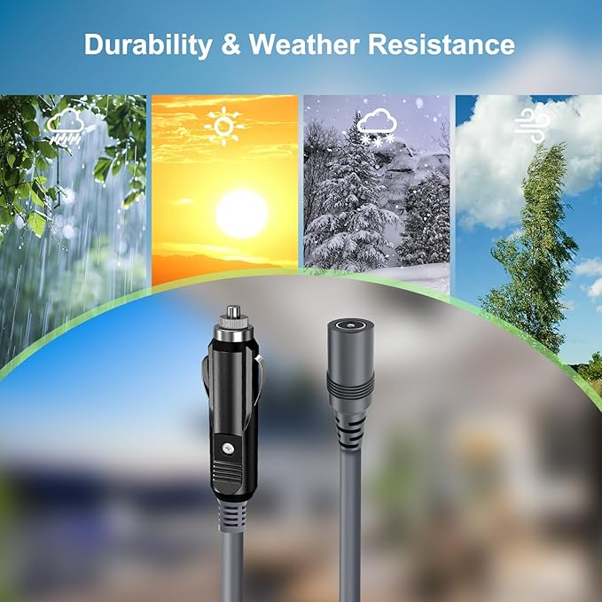Starlink Mini Cable 12V Power Cable 16.4 FT/ 5M, Starlink Mini Accessories 16AWG Cigarette Lighter to DC Female Cord, 12V - 48V Car Charger Car Adapter