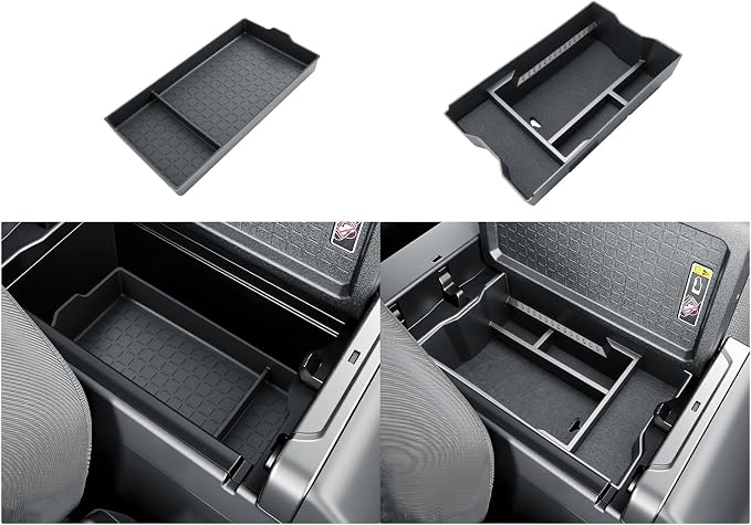BIBIBO 2Pack for 2026 Toyota RAV4 Center Console Organizer 2026 Toyota RAV4 Console Armrest Tray +Console Armrest Box Bottom Silicone Mat 2026 RAV4 Central Insert Organizer 2026 RAV4 Accessories