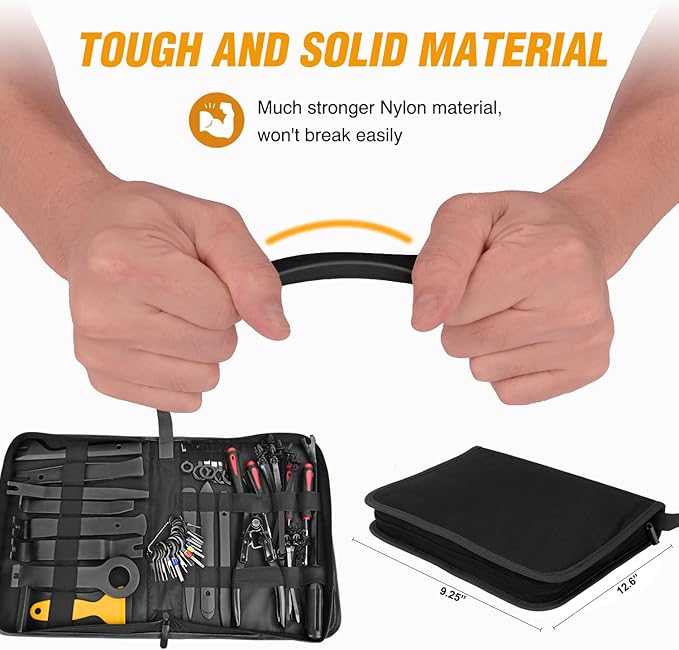 GOOACC 238Pcs Trim Removal Tool, Auto Push Pin Bumper Retainer Clip Set Fastener Terminal Remover Tool Adhesive Cable Clips Kit Car Panel Radio Removal Auto Clip Pliers, Black