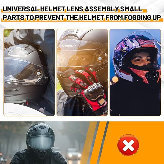 Beeveer 3 Pairs Universal Anti Fog Insert Pin for Motorcycle Helmet Pinlock Pins Insert for Helmet Lenses, Applicable When the Lens Aperture Is ≥ 0.4 mm, Three Component Pin