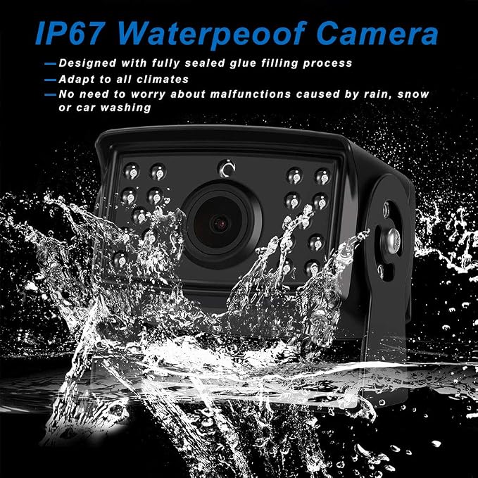 Wireless Backup Camera Add-on for AHD Wireless DVR System, 12v-24v Waterproof Night Vision Extra Reversing Camera for Digital Wireless Backup System, Transmission Distance up to 500M for Truck Bus