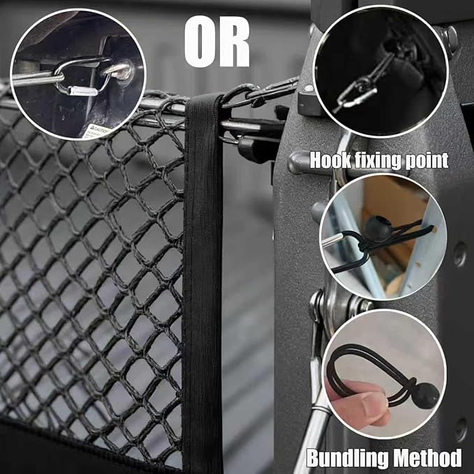 Envelope Style Truck Bed Cargo Net Compatible with Dodge Ram 1500 2019-2024 2025,Highly Elastic Truck Cargo Net for Ram 1500 Accessories, Upgraded Storage Bag & Heavy Duty Carabiners