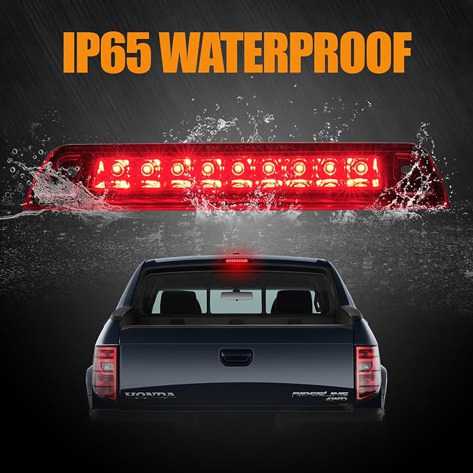 Third 3rd Brake Light LED for 2006-2014 Honda Ridgeline, High Mount Rear Brake Lights Assembly for 06-14 Ridgeline, Waterproof Center Cab Lamp Stop Light (RED)