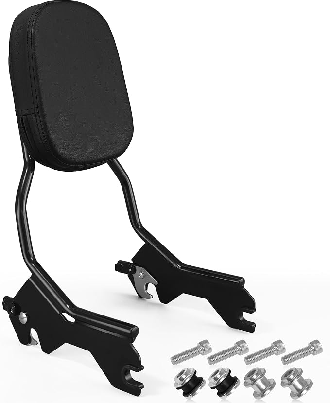 YTSMotor Detachable Upright Passenger Backrest Sissy Bar with Docking Hardware Kit Compatible With 2018-2026 Harley Softail FLSL FXST Heritage Classic FLHC FLHCS Deluxe FLDE Street Bob FXBB