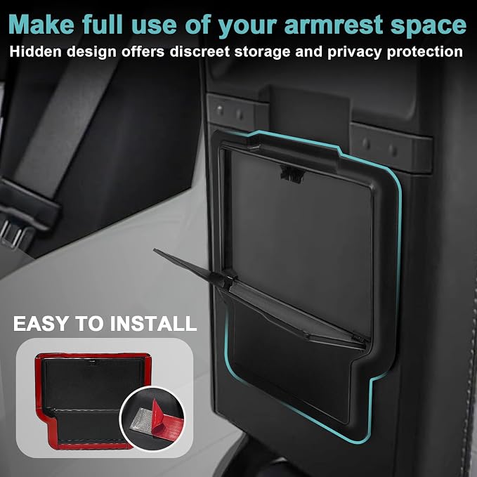 BestEvMod 5PCS Center Console Organizer Compatible with 2026 2025 Tesla New Model Y Juniper Accessories ABS Slide Smoothly Cup Holder Insert Wireless Charger Mat Silicone (Black) Not fit Standard