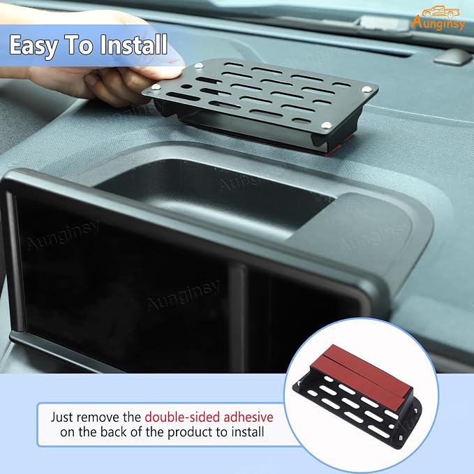 Aunginsy Dashboard Metal Dash Mount Phone Holder Base Compatible with Ford Maverick 2022 2023 2024, Car Center Console Instrument Table Organize Tray Groove Panel Hidden Storage Box Accessories
