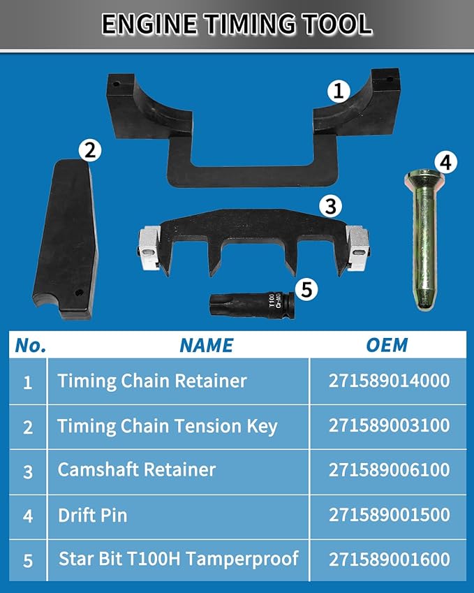 DPTOOL Camshaft Alignment Engine Timing Tool Chain Fixture Tool Kit Compatible for Mercedes Benz M271 C230 271 203