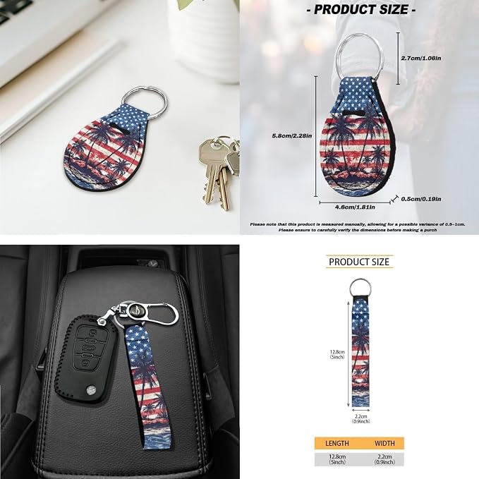Coconut Tree Print Car Front Rear Seat Covers American Flag Print Car Interior Covers Set Includes Steering Wheel Cover Safety Belt Pads Center Console Pad 250 Year Auto Decor