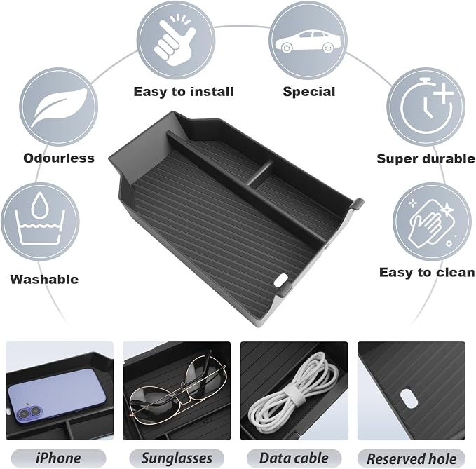 SKTU for 2025 2026 BMW X3 Center Console Organizer for 2025 2026 BMW X3 (30 xDrive/M50 xDrive) Console Tray 2025 2026 X3 Armrest Tray BMW X3 2025 2026 Accessories Insert Glove Pallet Organizer