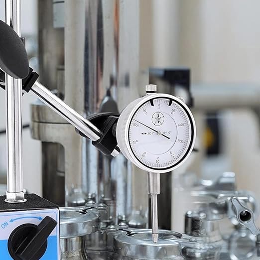 0-1.0" Dial Indicator with Magnetic Base， Adjustable Long Arm Magnetic Dial Indicator Professional Dial Gauge 0.001"