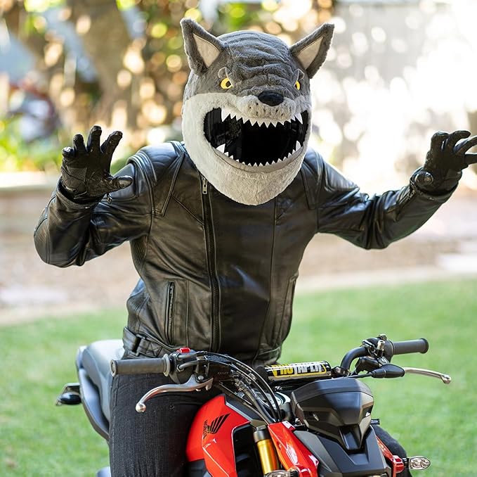 Moto Loot Helmet Cover for Motorcycle Helmet, Fun Rides and Gifts (Cover Only. Helmet Not Included) - Wolf