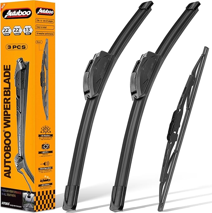 AUTOBOO 22"+22" Windshield Wipers Blades Replacement for Chevrolet Chevy Tahoe Suburban GMC Yukon XL 2015-2020 with 13 Inch Rear Wiper Blade -Original Factory Quality (Pack of 3)