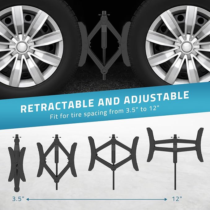 PAULINN Camper RV Wheel Chock Stabilizer 2 Sets for Travel Trailers Heavy Duty X Chocks Fits 3.5" To 12" Wheel Gaps