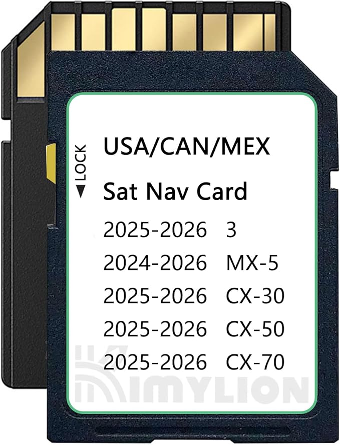 Upgraded Navigation SD Card - KR9D66EZ1B, GPS SD Map Card Compatible with 2025-2026 CX-50/3 / CX-30 / CX-70, 2024-2026 MX-5, USA/CAN/MEX Maps
