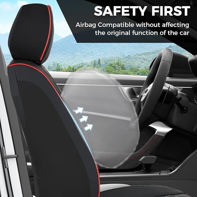 FLORICH Car Seat Covers Full Set, Leather Seat Covers for Cars, Waterproof Car Seat Protector Breathable, Front and Back Seat Covers for Cars, Automotive Seat Covers Universal Fit for Most SUV Truck