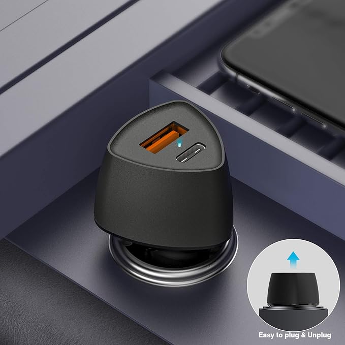 (10pack) SUNDA USB C Fast Car Charger 51W Dual Ports PD/PPS&QC3.0, Cell Phone Automobile Chargers, for Apple Smart-Phones and Android Car Charger, Compatible with iPhone 16/15 Pro/14 Mini/iPhone 13