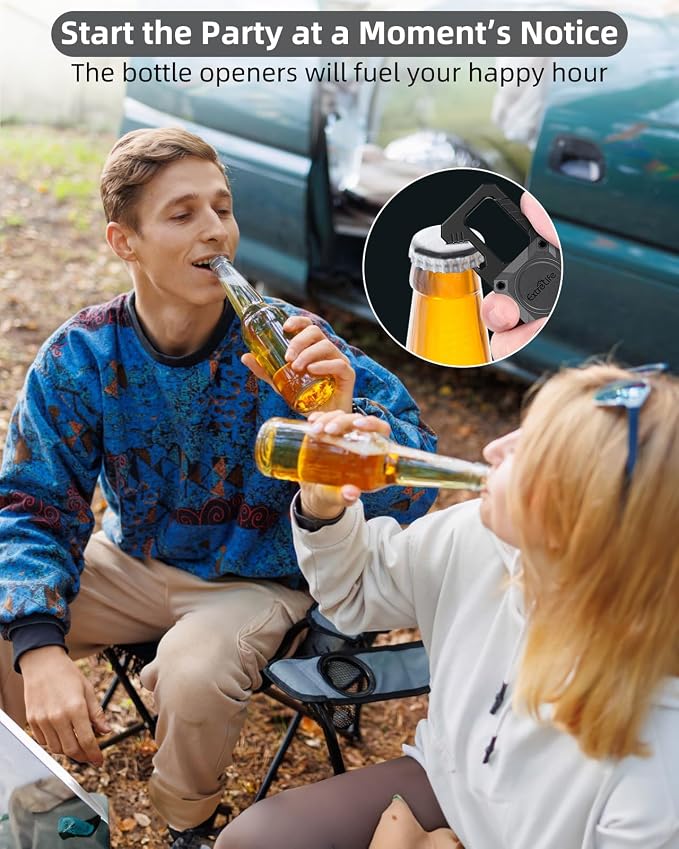 ExtreLife Keychain, Works with Apple Find My, Bottle Opener, Carabiner Car Key Chains with Gps Tracker