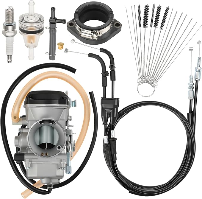 JAVIK Carburetor Assembly & Throttle Cable With Intake Manifold For Kawasaki KLR650 2008-2018 O.E.M# 15004-0073 15003-0118 15004-0050