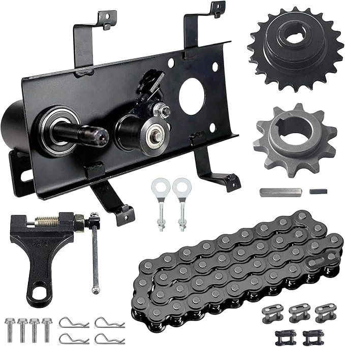 Mini Bike Jackshaft Assembly Cover Kit with 420 Chain 42 links Fit For Coleman CT200U CT200U-EX BT200X, Axis M200, for Baja Warrior MB200 196cc 212cc 200cc 6.5HP Engine and Sprocket Powersports Parts