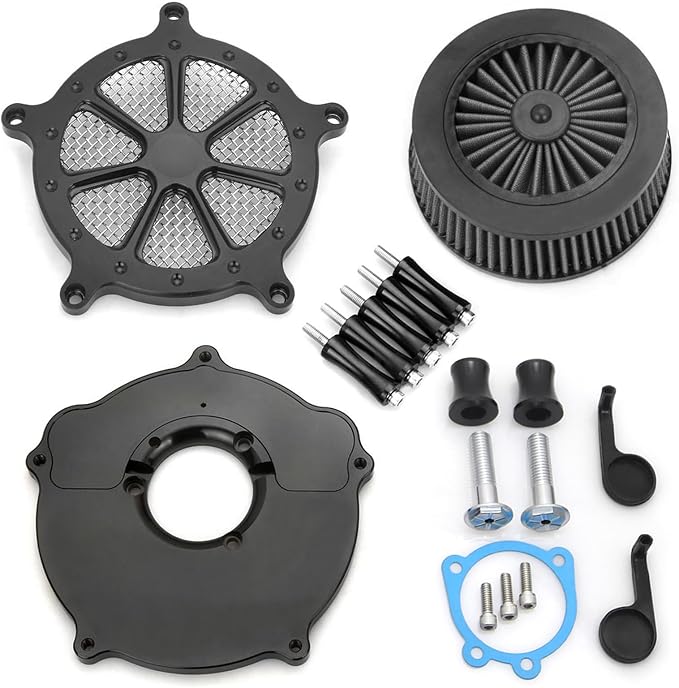 For harley air cleaner filter Sportster Softail Touring street road king glide Dyna for harley davidson air intake filters (Black Speed 7 style -gray filter, A-For Sportster XL models)