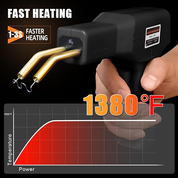 ATOLS Upgraded Plastic Welder, 1000PCS Staples, Pure Copper Transformer, Rapid Heating, Plastic Welding Kit, Hot Stapler Kit, Plastic Welder Gun Kit, Car Bumper Repair Kit, Plastic Repair Kit