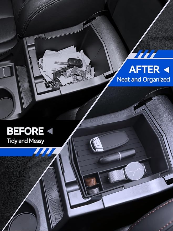 2 Layer Forester Center Console Organizer 2025 2026 Subaru Forester (Premium/Sport/Wilderness/Limited/Touring) Accessories Armrest Tray Middle Storage Box Insert Container Durable ABS Plastic