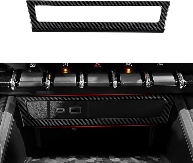 Car ABS Carbon Fiber Center Console USB Panel Sticker Cover Interior Trim Decal for Chevrolet Colorado/GMC Canyon 2023 2024 2025 Accessories