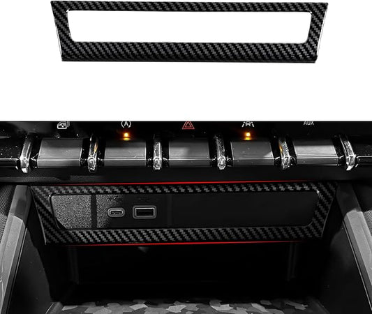Car ABS Carbon Fiber Center Console USB Panel Sticker Cover Interior Trim Decal for Chevrolet Colorado/GMC Canyon 2023 2024 2025 Accessories