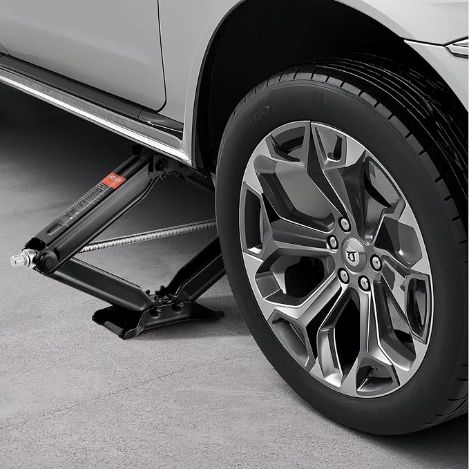 VEVOR 6500 lbs RV Scissor Jacks, 4-23.4 in RV Stabilizer Leveling Scissor Jacks, Set of 2, Heavy Duty Stabilizer Jack with Crank Handle, Socket and Bubble Levels, Not Easily Bent or Deformed