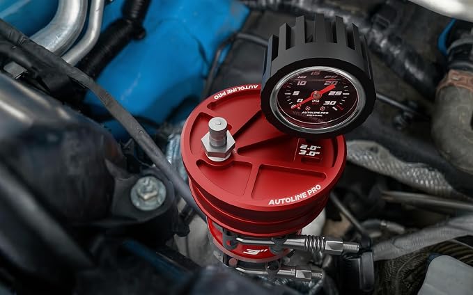 AutoLine Pro 3" (76mm) Premium BoostCap Turbo Boost Leak Tester - 6061 Billet Aluminumst Cap - 30 PSI Gauge - Detects Intercooler, Charge Pipe & Intake Leaks