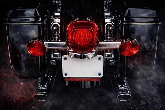 Eagle Lights Strobing LED Brake Light for Harley Davidson Motorcycles with Bottom License Plate Window