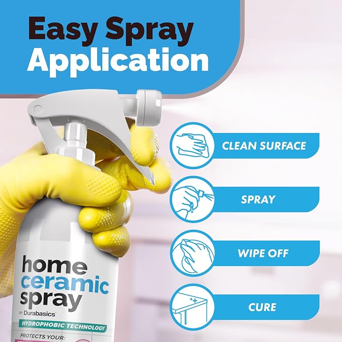 3 Pack [12 Oz] Home Ceramic Coating Spray Kit -Shine, Seal & Protect Kitchen & Bath Surfaces- High Shine - Repels Stains & Grime Effortlessly - Use on Stainless Steel, Sinks, Countertops, Glass & More