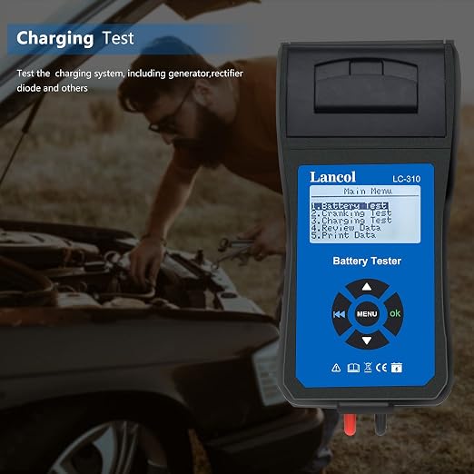 Lancol Car Battery Tester with Printer 12V Automotive Load Tester Alternator Tester Auto Digital Analyzer Tool Charging Cranking System Tester for Car Truck Motorcycle ATV SUV Boat Yacht