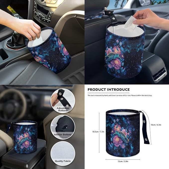 Sea Turtle Print Car Interior Cover Full Set of 14 Flower Butterfly Print Front and Rear Split Bench Seat Cover with Decorative Auto Interior Accessories for Truck Sedan SUV