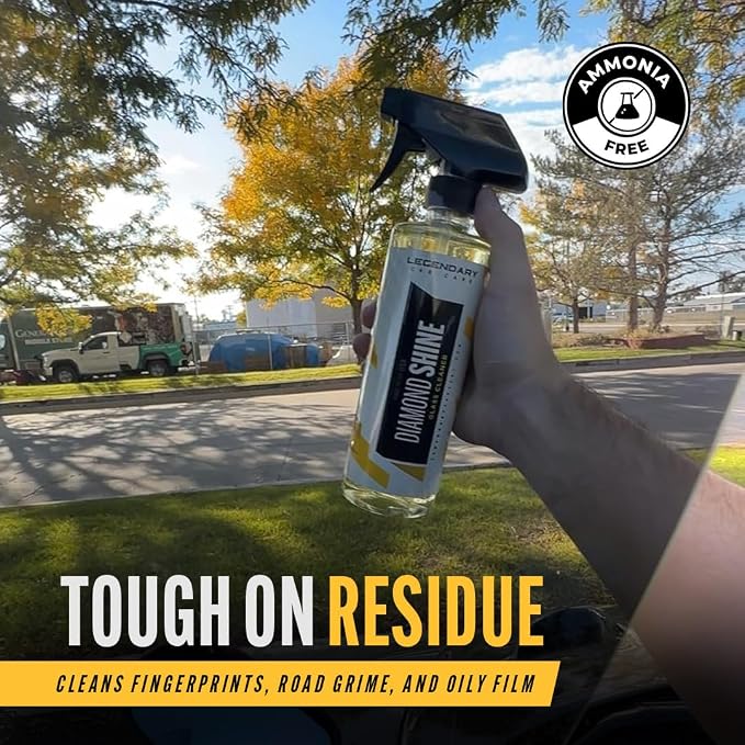 Legendary Glass Cleaner 64oz (Half Gal.) - Auto Window Cleaner Spray for Car Windows & Windshield - No Streaks, Ammonia-Free, Tint Safe - Interior/Exterior Use