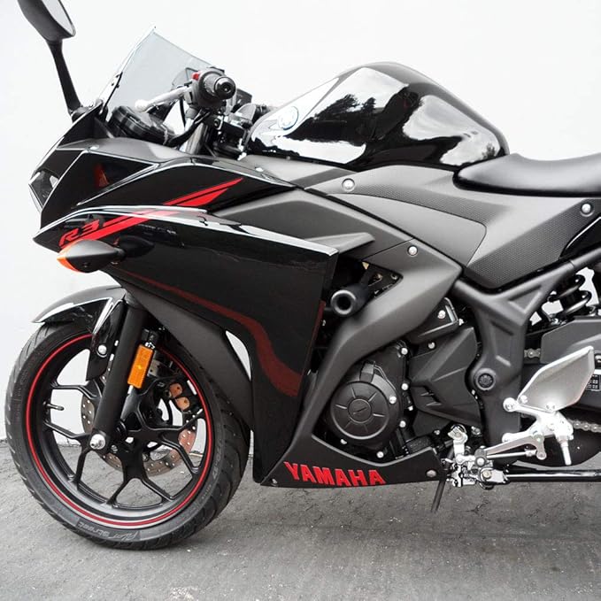 Shogun USA Made Yam YZF-R3 YZF R3 Also Fits ABS Models 2015 2016 2017 2018 Black Complete No Cut Frame Slider Kit Includes No Cut Frame Sliders Swing Arm Spools and Bar Ends - 755-6129