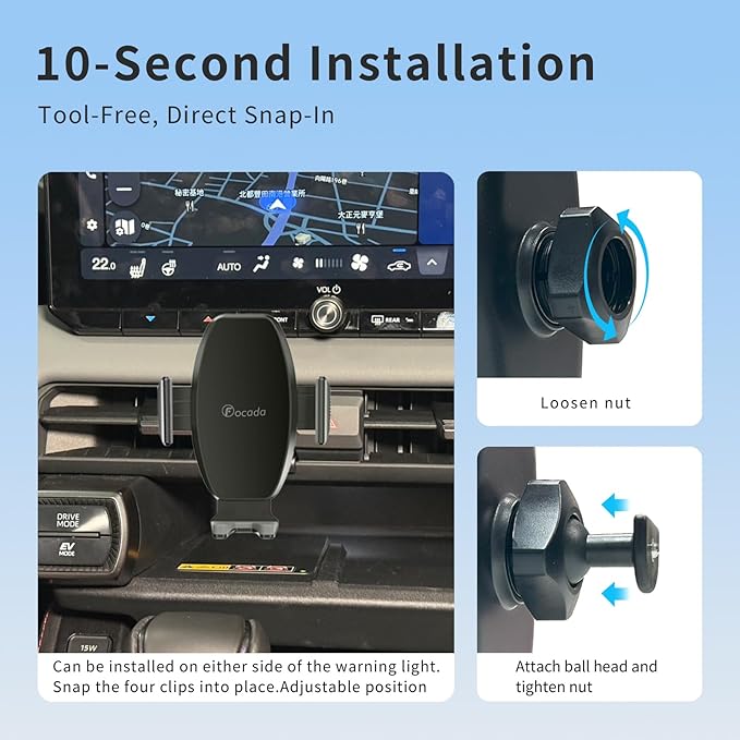 Car Phone Holder for Toyota RAV4 2026,Vehicle-Specific Air Vent Phone Mount,Hands-Free 360° Rotation Cell Phone Holder,Stable Clip Design,RAV4 Interior Accessories