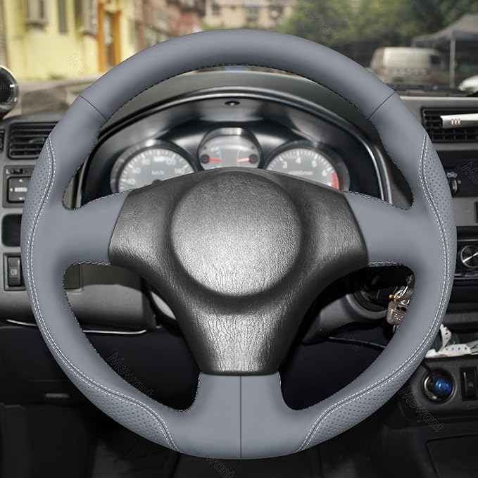 MEWANT Hand Stitch Steering Wheel Cover for Toyota RAV4 1998-2003 / Celica 1999-2006 / Corolla 2003-2008 / Matrix 2002-2008 / MR2 1999-2007 / Supra/Caldina, Custom Fit DIY Wrap Interior Accessories