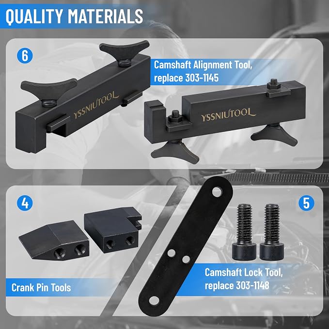 Camshaft Alignment timing Tool Kit Compatible with Jaguar Land Rover Discovery 4 Range Rover Sport V8 5.0L V6 3.0L with Fuel Injector Remover Installer Tool , Compatible with Discovery 3 or 4 3.0T.