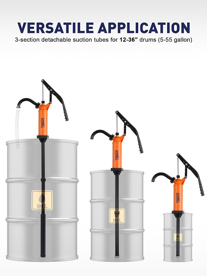 55 Gallon Drum Pump for DEF, DEF Pump for 55gal Barrel, 9-14 oz per Stroke | barrel pump, 55gal drum pump, manual water pumps, 55 gallon water pump, Fit 5-55 Gallon Drums with 1-1/2" or 2" NPT Thread