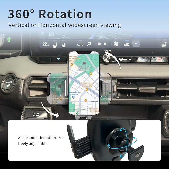 Car Phone Holder for Toyota RAV4 2026,Vehicle-Specific Air Vent Phone Mount,Hands-Free 360° Rotation Cell Phone Holder,Stable Clip Design,RAV4 Interior Accessories