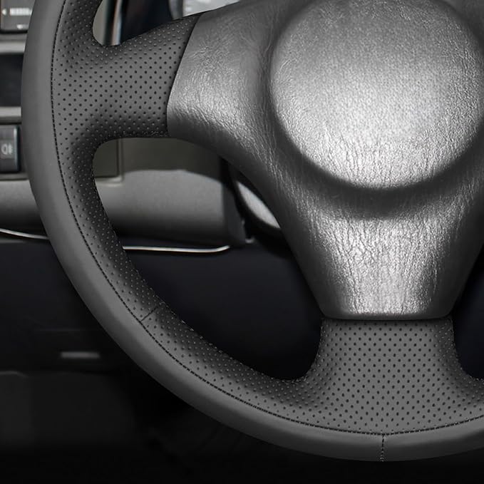 MEWANT Hand Stitch Steering Wheel Cover for Toyota RAV4 1998-2003 / Celica 1999-2006 / Corolla 2003-2008 / Matrix 2002-2008 / MR2 1999-2007 / Supra/Caldina, Custom Fit DIY Wrap Interior Accessories