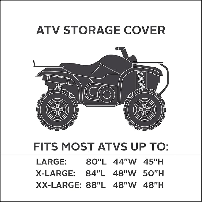 Classic Accessories QuadGear ATV Storage Cover, Fits ATVs 80"L x 44"W x 45"H, Large, Olive Drab