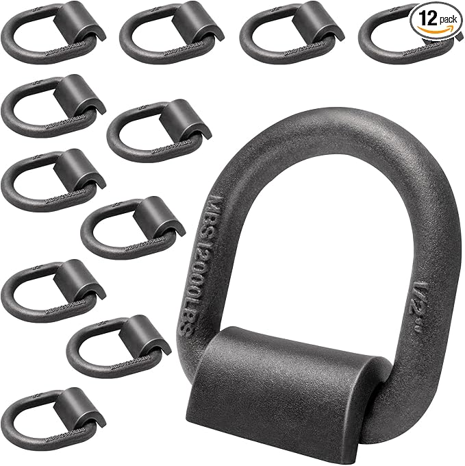 lifgarfe 12Pcs Heavy Duty 12000LBS Trailer Weld-On Forged D Ring Tie Down Anchor 1/2" Weldable D Rings