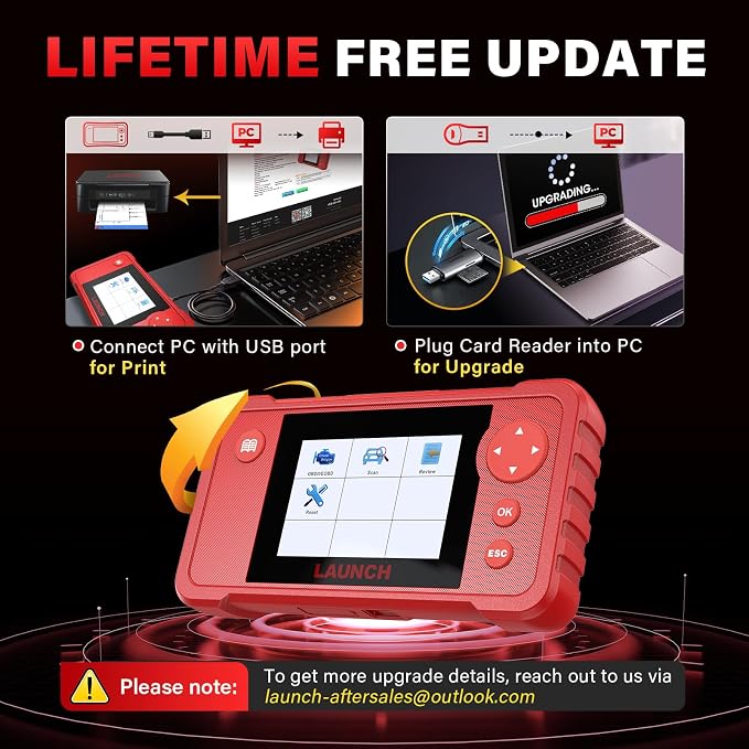 LAUNCH Creader VII+ V2.0 OBD2 Scanner Diagnostic Scan Tool, 2026 New Automotive Check ABS SRS Transmission and Engine Code Reader, 3 Reset Oil Service/Throttle Relearn/SAS Reset, Free Update