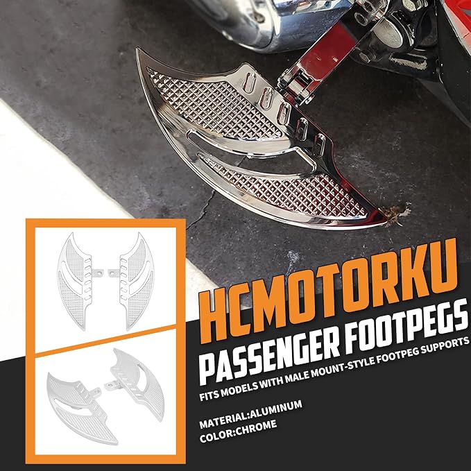 Motorcycle Driver Floorboard Front Rider Footboards Passenger Foot Pegs Brake Arm Pedal Lever Heel Toe Shift Levers Fit For Harley Touring Road King Street Glide Sportster Dyna (Chrome)