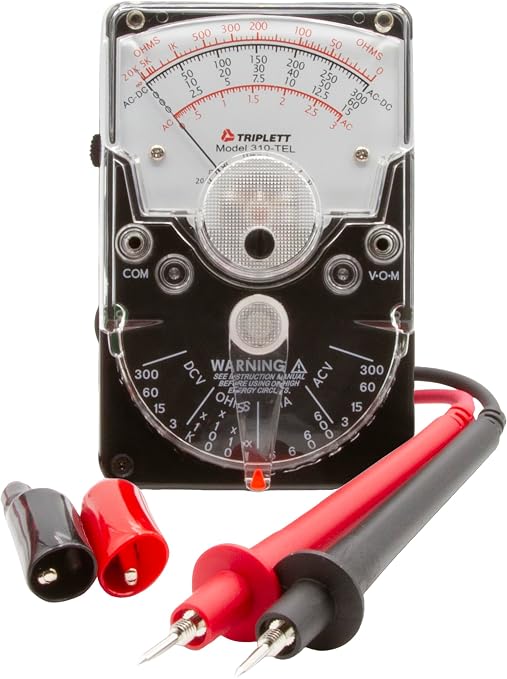 Triplett 3067 Model 310-TEL Hand-Sized Analog Multimeter for Telco - AC/DC Voltage, DC Current, Resistance