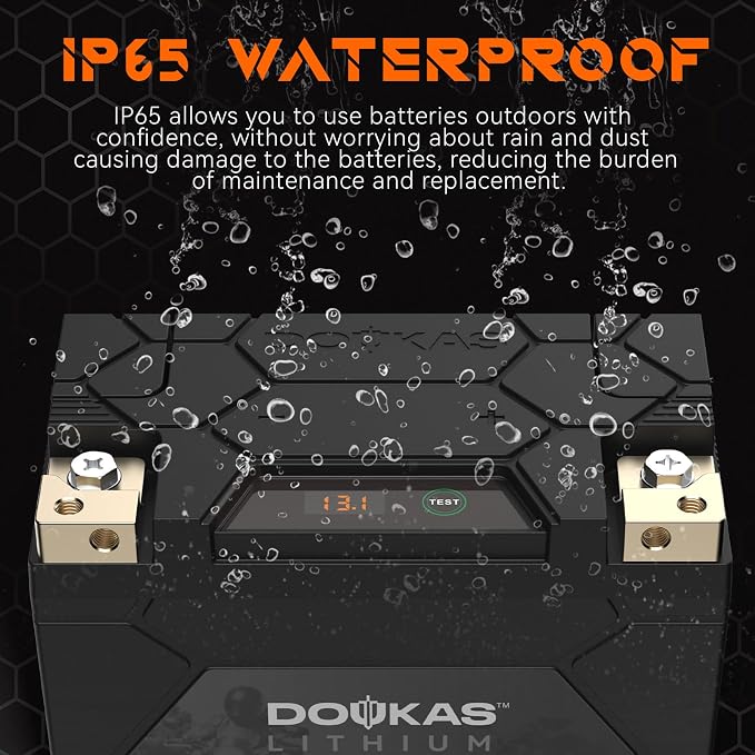 DKL30 YTX30L-BS 800A LiFePO4 Motorcycle Lithium Battery, 12V 8Ah Powersports Battery, Compatible Jet Ski, ATV, Lawn Mower, Scooter, Generator Battery, Snowmobile