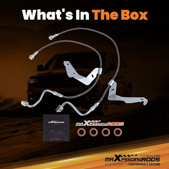 maXpeedingrods Extended Brake Lines for Ford F-250 F-350 Super Duty 4WD 2008-2016 w/4-6" Lift, Front Stainless Steel, DOT Approved