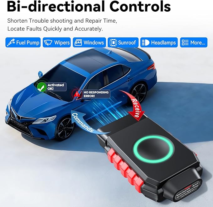 Bidirectional Wireless OBD2 Scanner for iOS & Android, VIDENT iSmartDiag 510 PRO Scan Tool with Lifetime Updates, 28 Resets, All System Diagnostics, Throttle Relearn, ABS Bleeding, EPB, CAN FD for GM